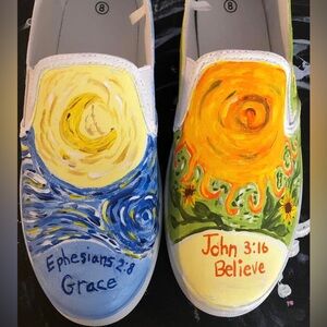 Hand painted Shoes-Style of Van Gogh-reduced